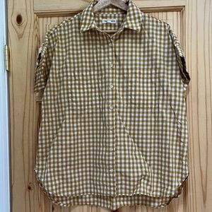 Tradlands Gingham Boxy Short-Sleeve Button Down